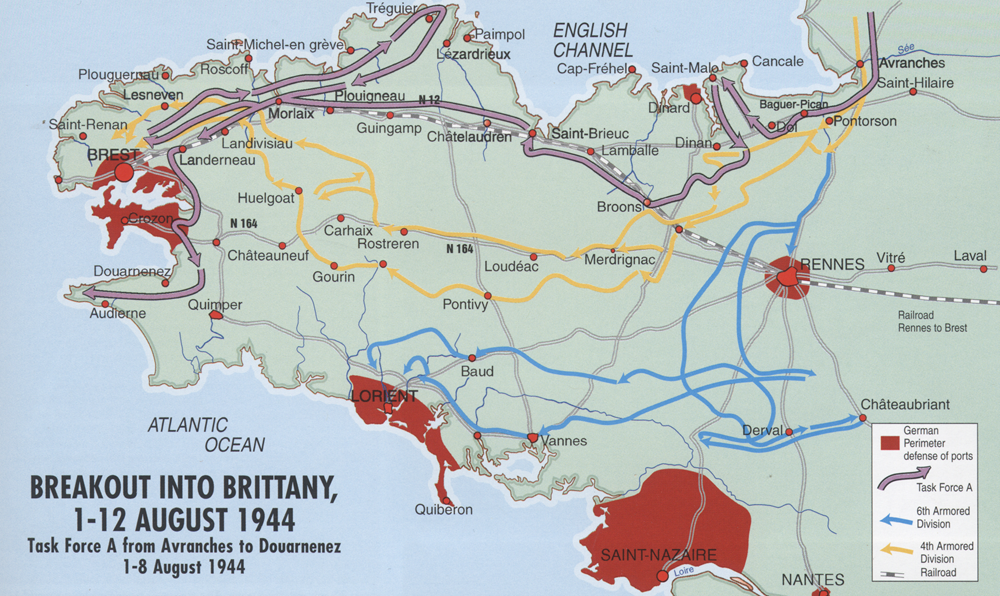 World War II, Breakout into Brittany
