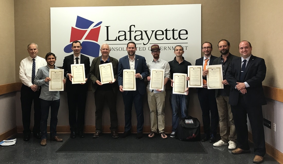 Breizh Amerika reçu a la mairie de Lafayette, Louisiane